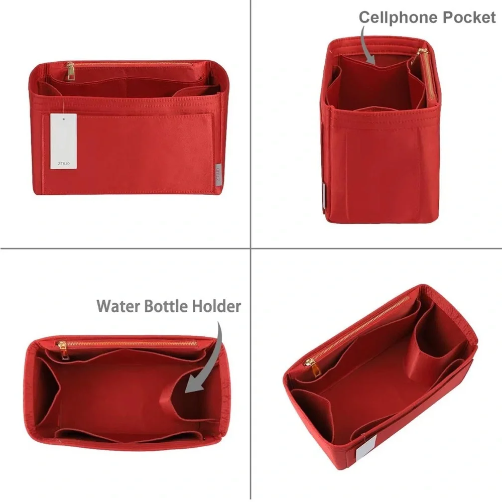 ZTUJO Purse Organizer Insert, Silky Touch Bag Insert W/Bottle Holder, M 659/lb2